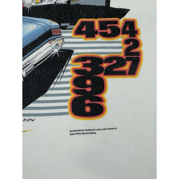 Vintage Y2K Chevrolet SS Muscle American Car GM Cars Art White Large Shirt Tee - Picture 4 of 15